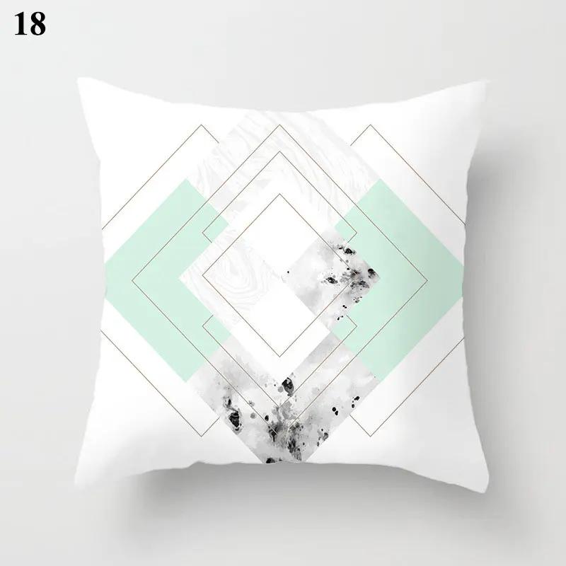Nordic Modern New Geometric Mint Green Blue Pillowcase, Home Decor Living Room Sofa Decoration Cushion Cover 60x60 40x40 50x50