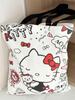 Hello Kitty Cartoon Print Canvas Tragetasche - Koreanischer Lässiger Stil Schulter-Handtasche