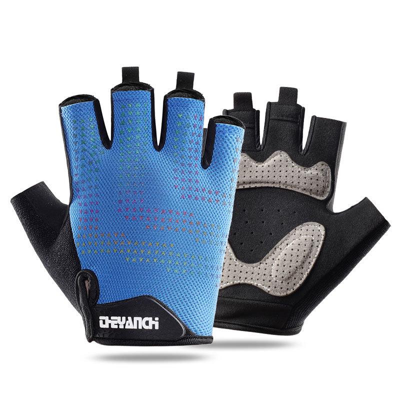 Herrcykelhandskar med halvfinger för sommaren - Halkskydd, Stötdämpande för landsvägscykling och träning