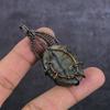 Labradorite Gemstone Handmade Copper Wire Wrap Jewelry Pendant 2.36" j3m07