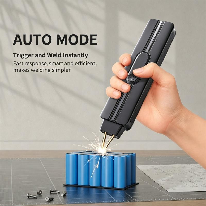 Portable Battery Welding Tool for Phone Repair and Pack Joining, Type-C Rechargeable Handheld Repair Device with Output Control and Copper Probes