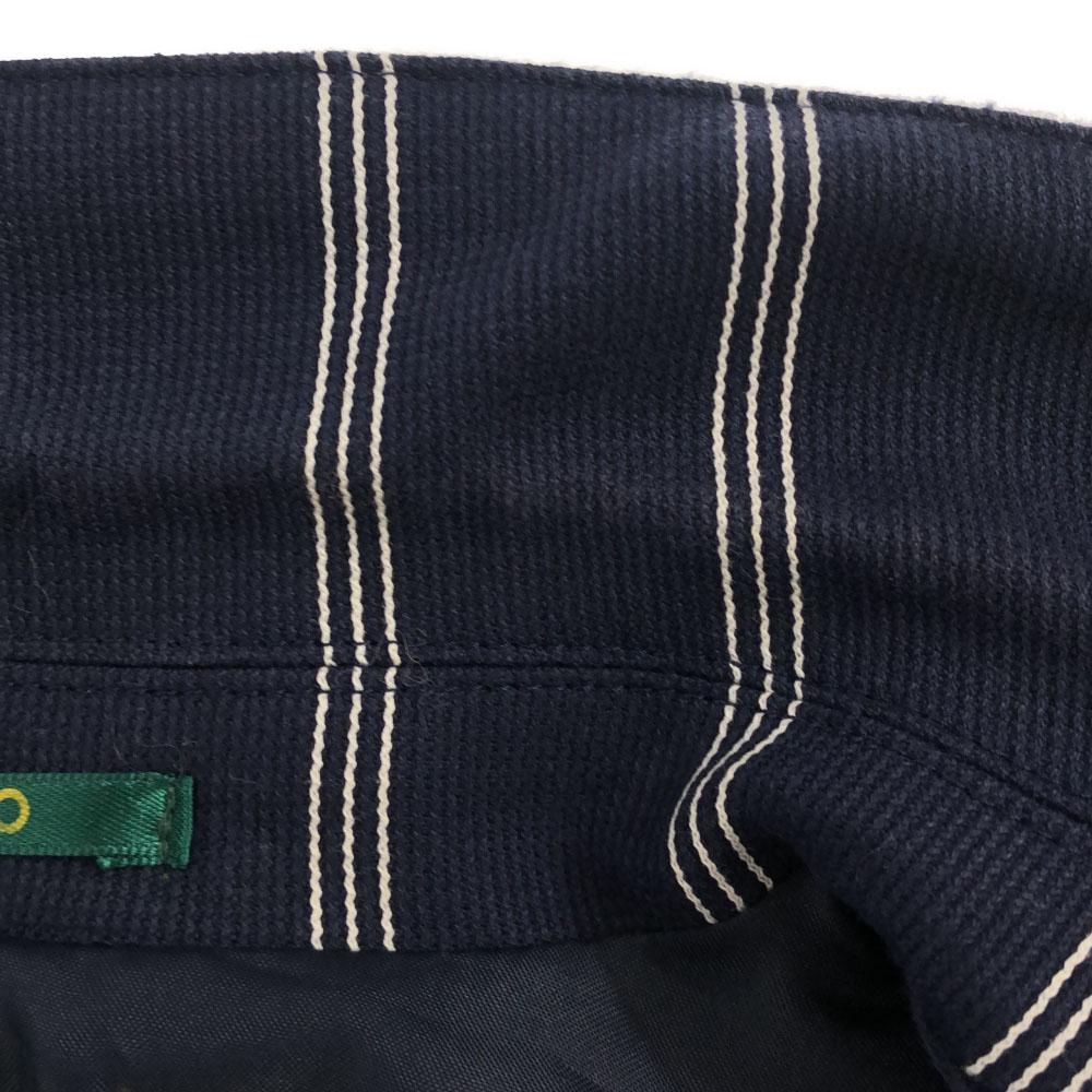 KENZO 90s Made in Japan Old Striped Embroidery tailored jacket Navy golf Women Used
