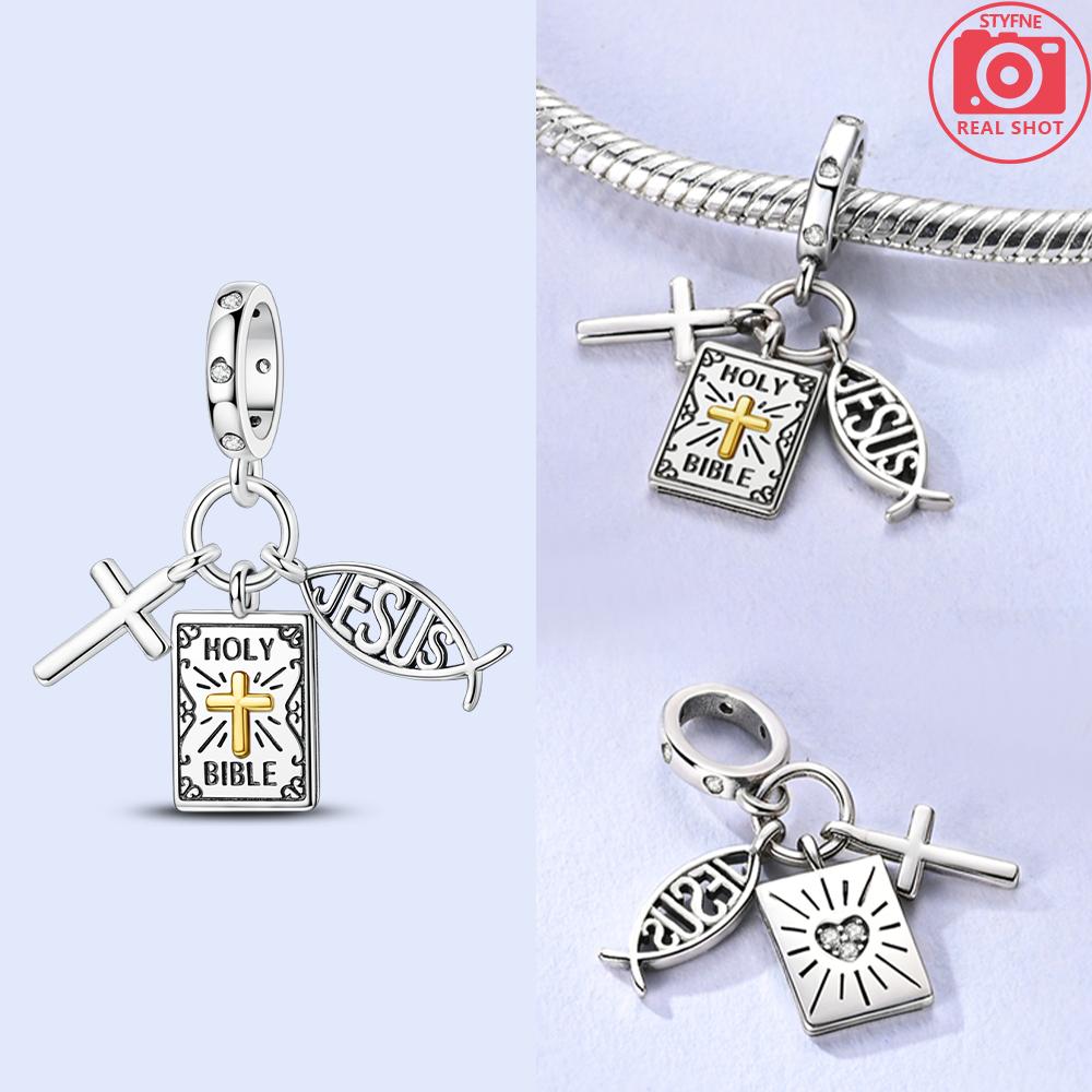 

Girl Original Metal Cross Religion Beads Fit Bangle Accessory Making Make your own Holiday Fine Gift Phone Charms Elegant Fashion Beautiful Lovely