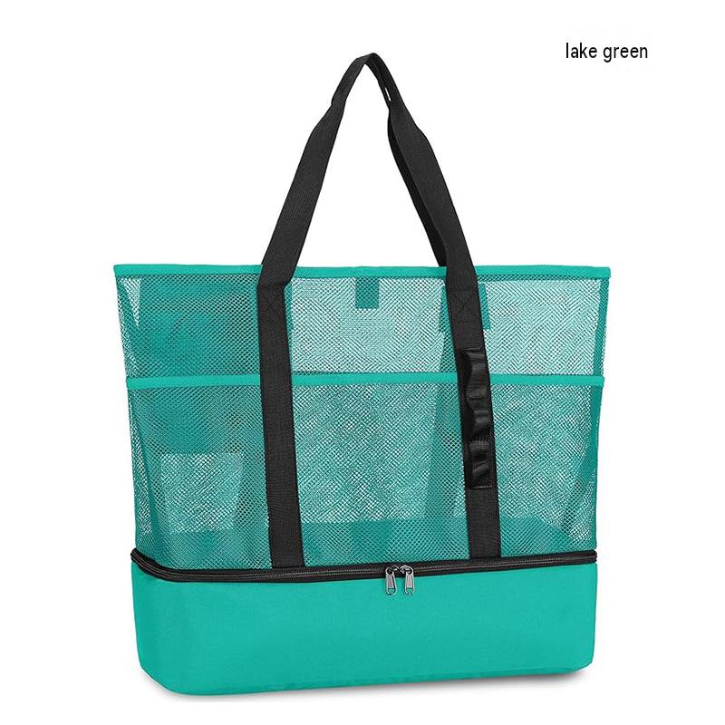 Insulated Beach Bag for Travel, Double Layer Wet Dry Separation, Portable Cooler Lunch Tote, Waterproof Picnic Bag with Large Capacity