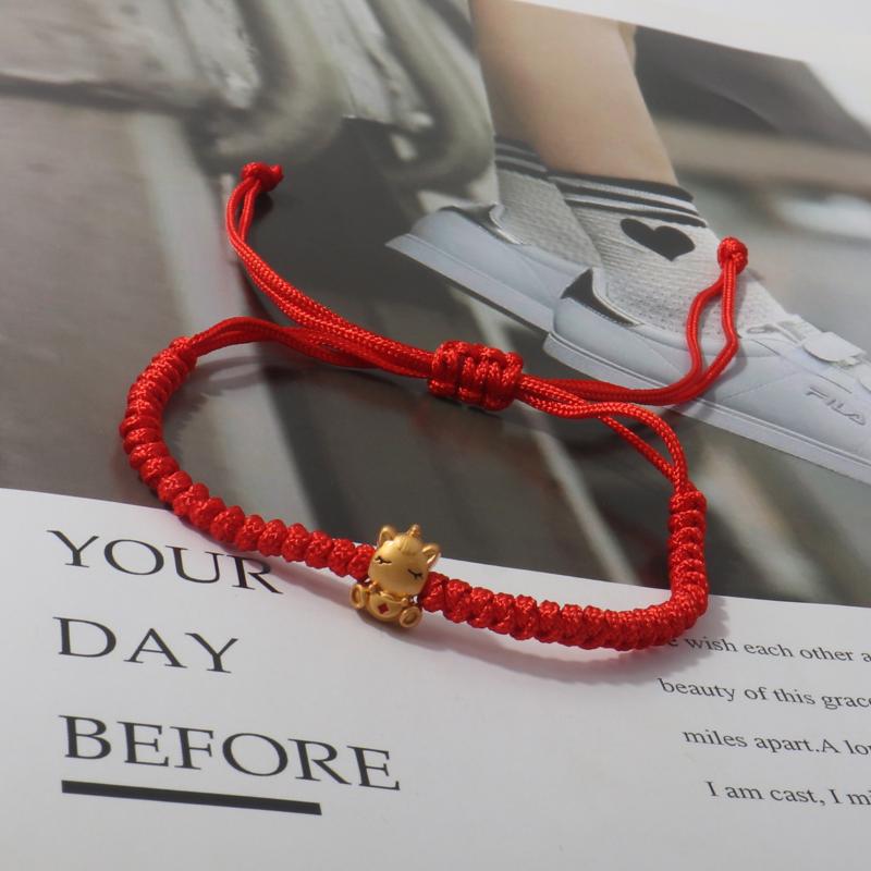 Chinese Style Zodiac Horse Bracelet 2026 Horse Year Lucky Red Rope Bracelet New Year Xmas Good Blessing Jewelry Gift