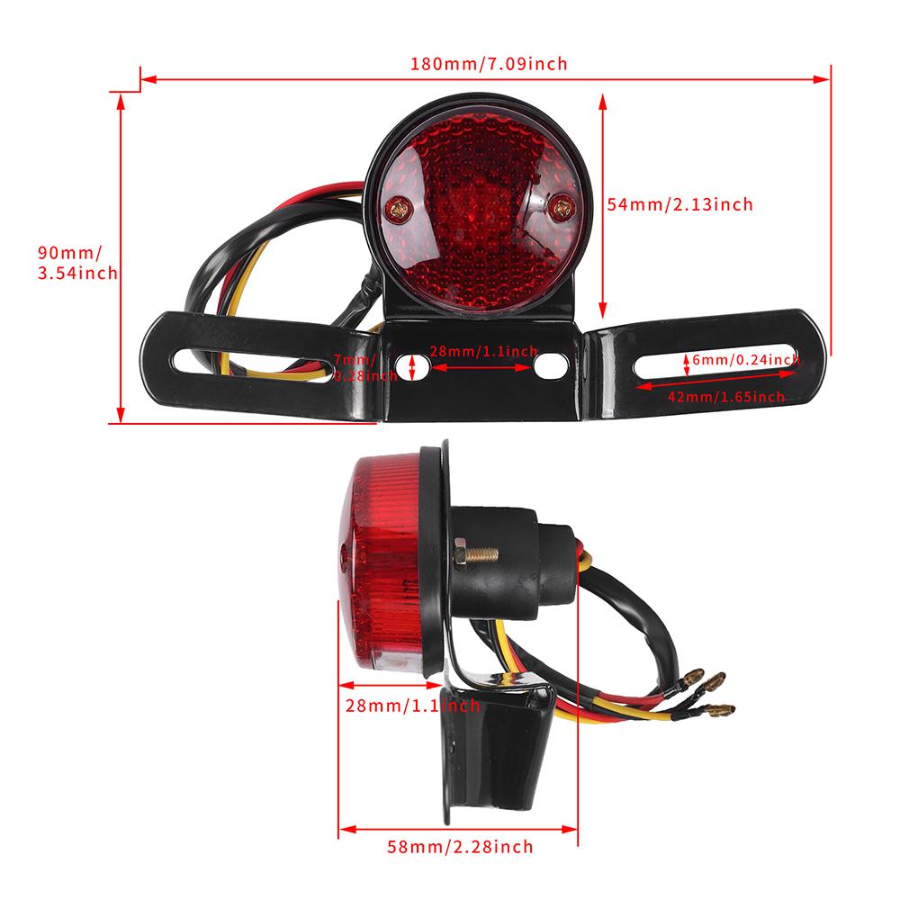 12v Halogen Moto Rear Lights Motorcycle Tail Brake Stop Light Cafe Racer For Chopper Bobber Motorbike Accessories