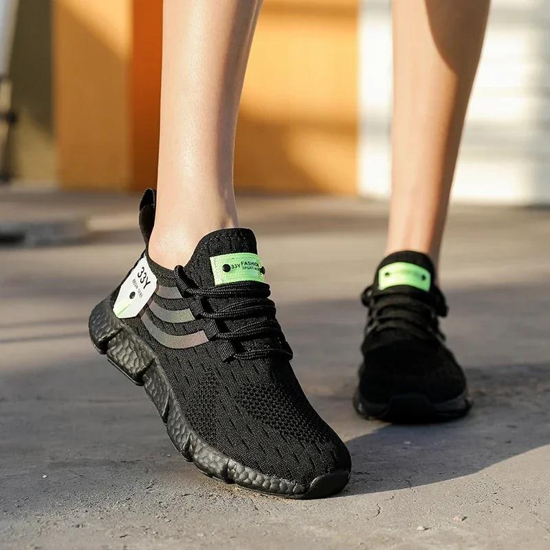 Women's Lightweight Sports Shoes High Quality Trend Brand Breathable Comfortable Shoes Versatile Commuting Mesh Vulcanized Shoes