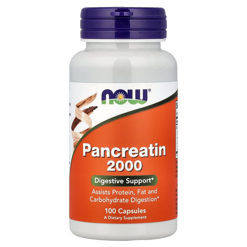 NOW Foods Pancreatin 200mg Capsules, 100 Counts