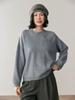 Women's Cashmere Round Neck Sweater - 2025 Autumn/Winter Collection, Loose Fit, Elegant Style, with Pockets for Warmth