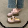 Baotou slippers women's lazy shoes 2025 summer new French gentle bow one-pedal half-support single shoes