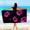 1pc Floral Beach Towel Pink Daisy Pattern Bath Towels Soft Microfiber Fabric Unisex Oversized Towel for Swimming Travel Camping
