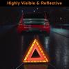 FLK Tech Warning Triangles Safety Triangle Emergency Kit Foldable Reflective Triangles with Base Roadside Triangle Kit with Case for Vehicles