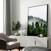 Green Forest Poster Snow Mountain Picture Art Nature Landscape Wall Painting Nordic Style Canvas Print Artwork Home Decoration
