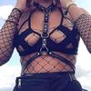 Punk PU Leather Harness Chest Bracket Bra Jewelry Belts Gothic Cross Body Chains for Women Girls Body Jewelry Chain