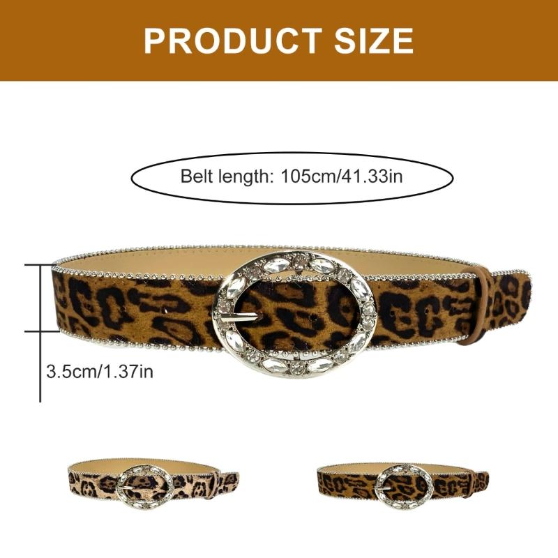 Animal Print Belt Trendsetting Leopards Wide Waistband Daily Use Waist Belt for Everyday Wear