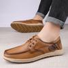 8767 Men'S Shoes Tooling Leather Shoes Outdoor Stitching Casual Shoes Spring Low-Top Lace-Up First-Layer Cowhide Surface Single Shoes