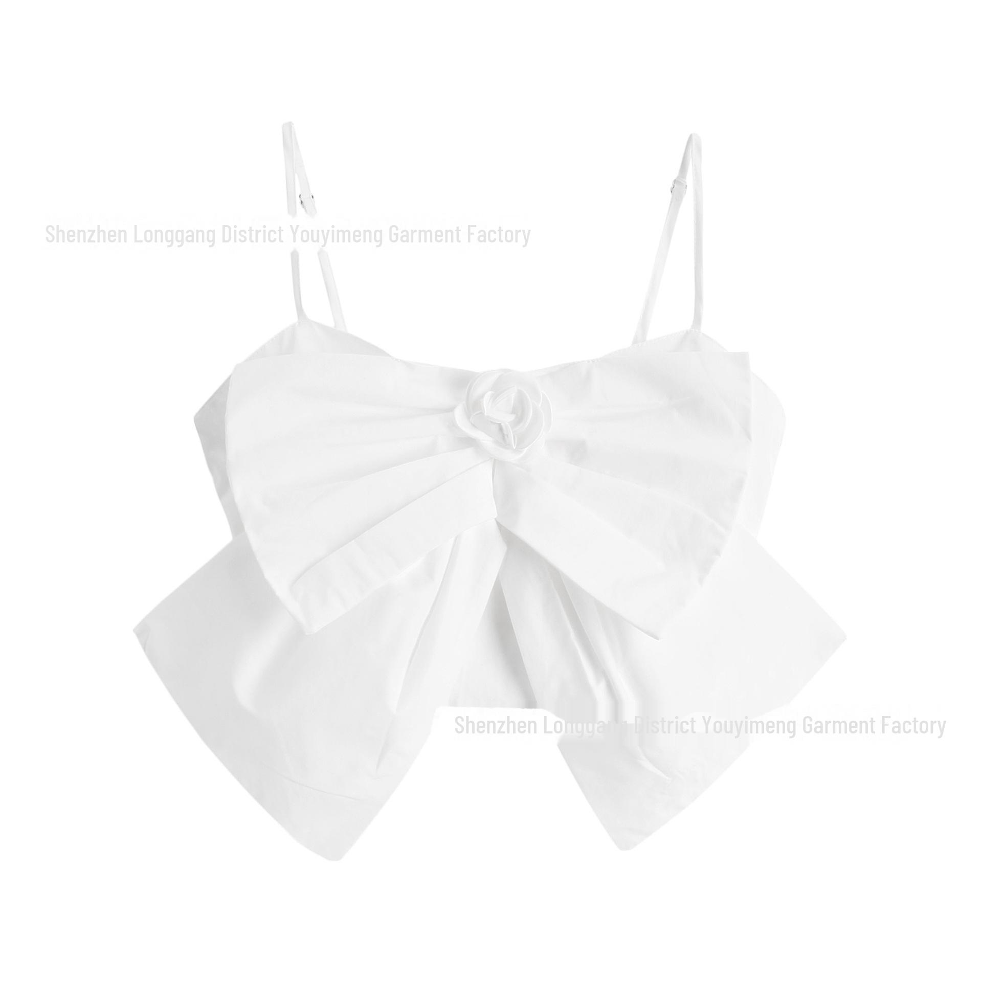 

Модный топ весна/лето - стиль интернет-знаменитости с 3D-украшением в виде цветочного банта, короткий топ-жилет с запахом для женщин S