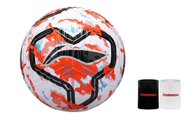 Li Ning Size 5 Soccer Ball TPU Seamless Thermal bonding Unisex White Orange Blue LFQK717-11 Size 5 Ball