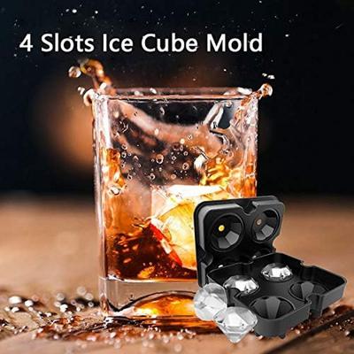 Vassoio per Cubetti di Ghiaccio a Forma di Diamante con Coperchio Stampini per Cubetti di Ghiaccio Stampini in Silicone per Cubetti di Ghiaccio Vassoio per la Preparazione di Cubetti di Ghiaccio per Bevande Fredde Whiskey Cocktail