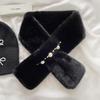 Cute Thicken Warm Leopard Print Scarf Windproof Soft Faux Fur Scarf Faux Rabbit Fur Faux Collar Winter Scarf Neck Wrap