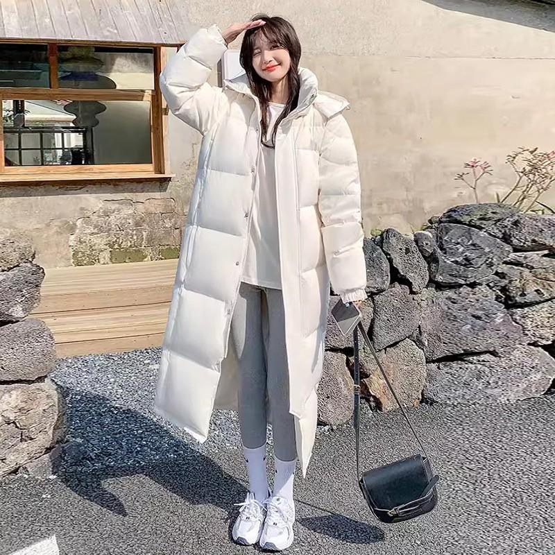 Womens Long Down Coat 2026 Winter Casual Warm Loose Fit White Duck Jacket Couples