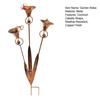 Garden Stake with Bells Soft Wind Chime Common Callalily Design Flamed Copper Finish Weather-Resistant Metal Garden Stake Outdoor
