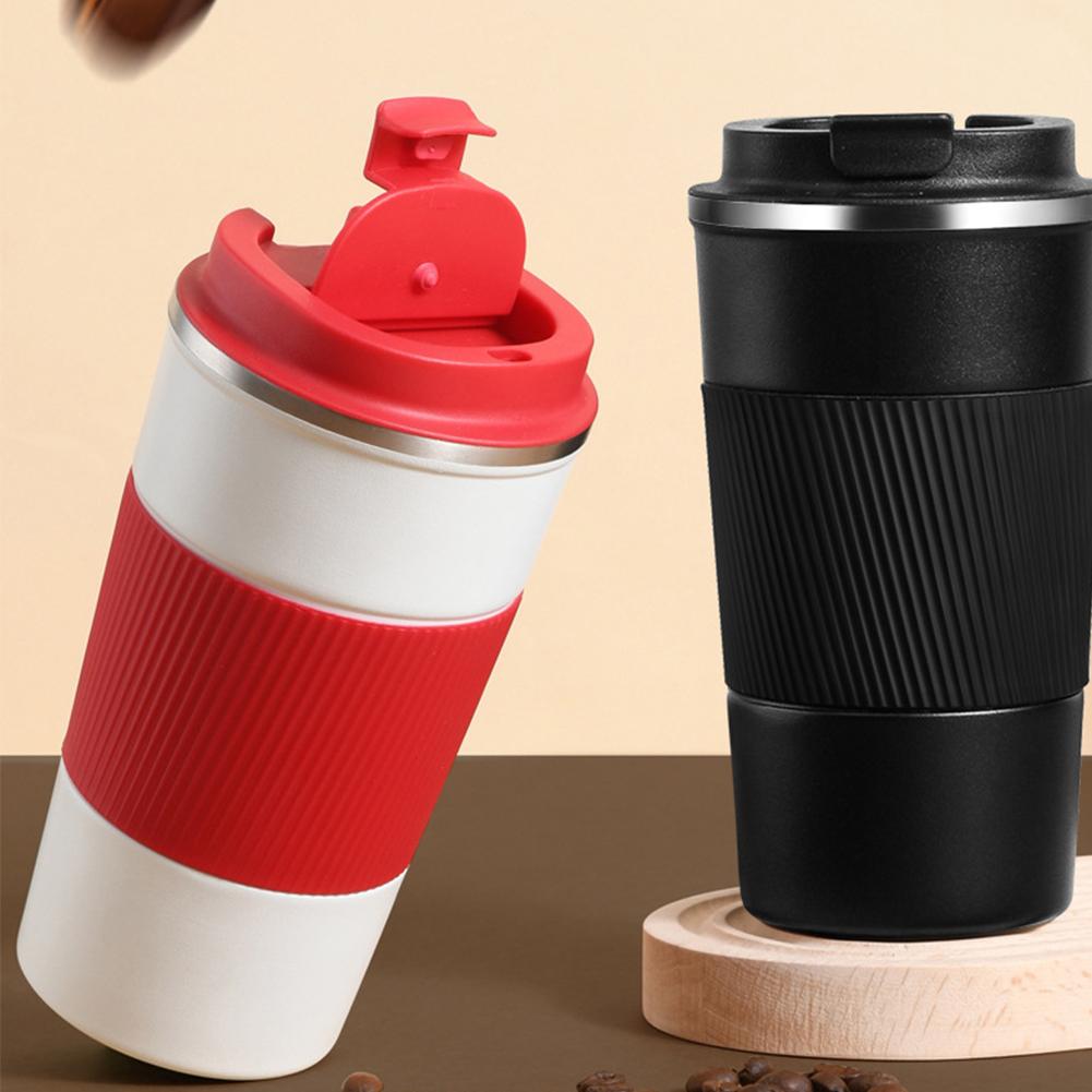 Insulated Coffee Vacuum Coffee Cup Ceramic Inner Travel Coffee Tumbler Reusable Thermal Cup With Lid And 201 Stainless Steel Outer For Home Office