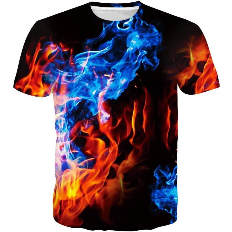T-shirt Estiva da Uomo in Poliestere 3D Asciugatura Rapida Traspirante Manica Corta T-shirt Casual Colore Tie Dye T-shirt Estiva