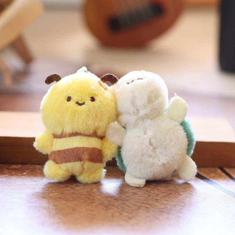Plush Bee Turtle Pendant Bag Accessory Keychain Animal Doll Toys Decoration
