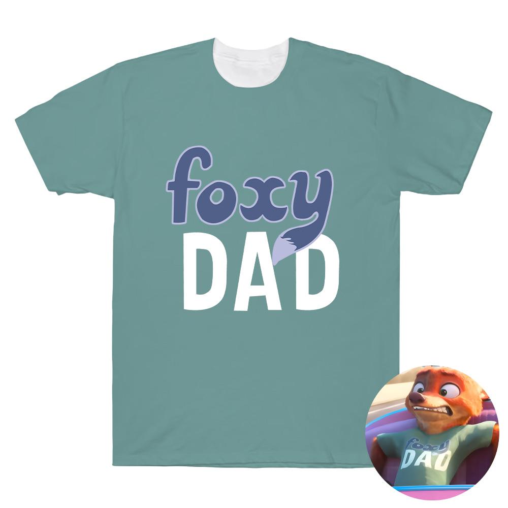 

Foxy Dad 3D Print Tee Nick Wilde Cartoon T Shirt Humor Foxy Print Short Sleeve Top Women Men Couples Dress Creative Gift Shirt S