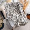Leopard Print Jacquard Imitation Cashmere Scarf Women'S Short Fringed High-End Shawl