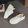 Leather platform white shoes women's 2025 autumn new versatile casual sports board shoes heightening soft-soled bread shoes
