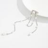 Long Tassel Chain Ear Clip Pearl Metal Chain Ear Cuff Minimalist Design Clip Earrings  For Women