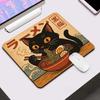 Japanese Cat Eating Ramen kawaiiMouse Pad Square Gaming Accessory Rubber Deskmats Non-Slip Computer Keyboard Mat Laptop Mousepad