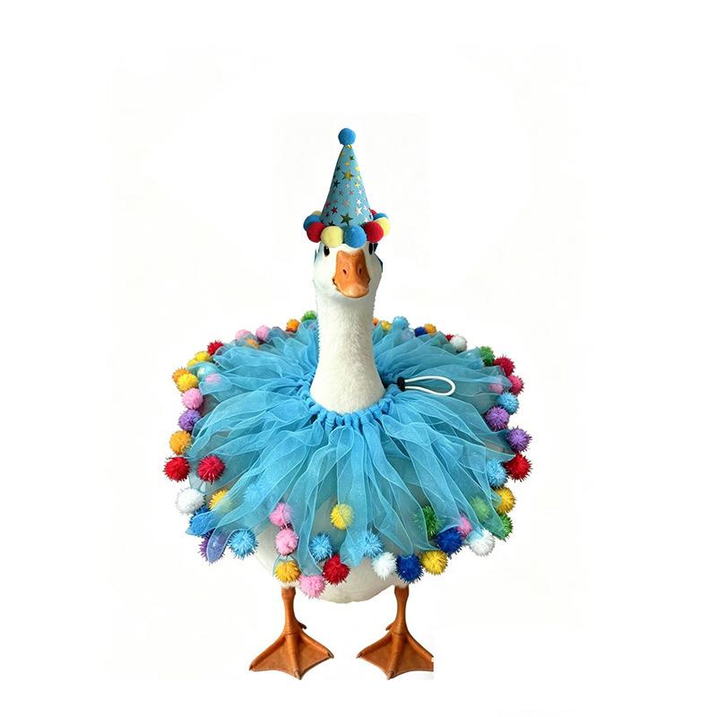 2026 New Festival Porch Goose Clothes Set, 23 Inch White Goose Birthday Hat Scarf Decor Set, Pet Goose Costume Accessories