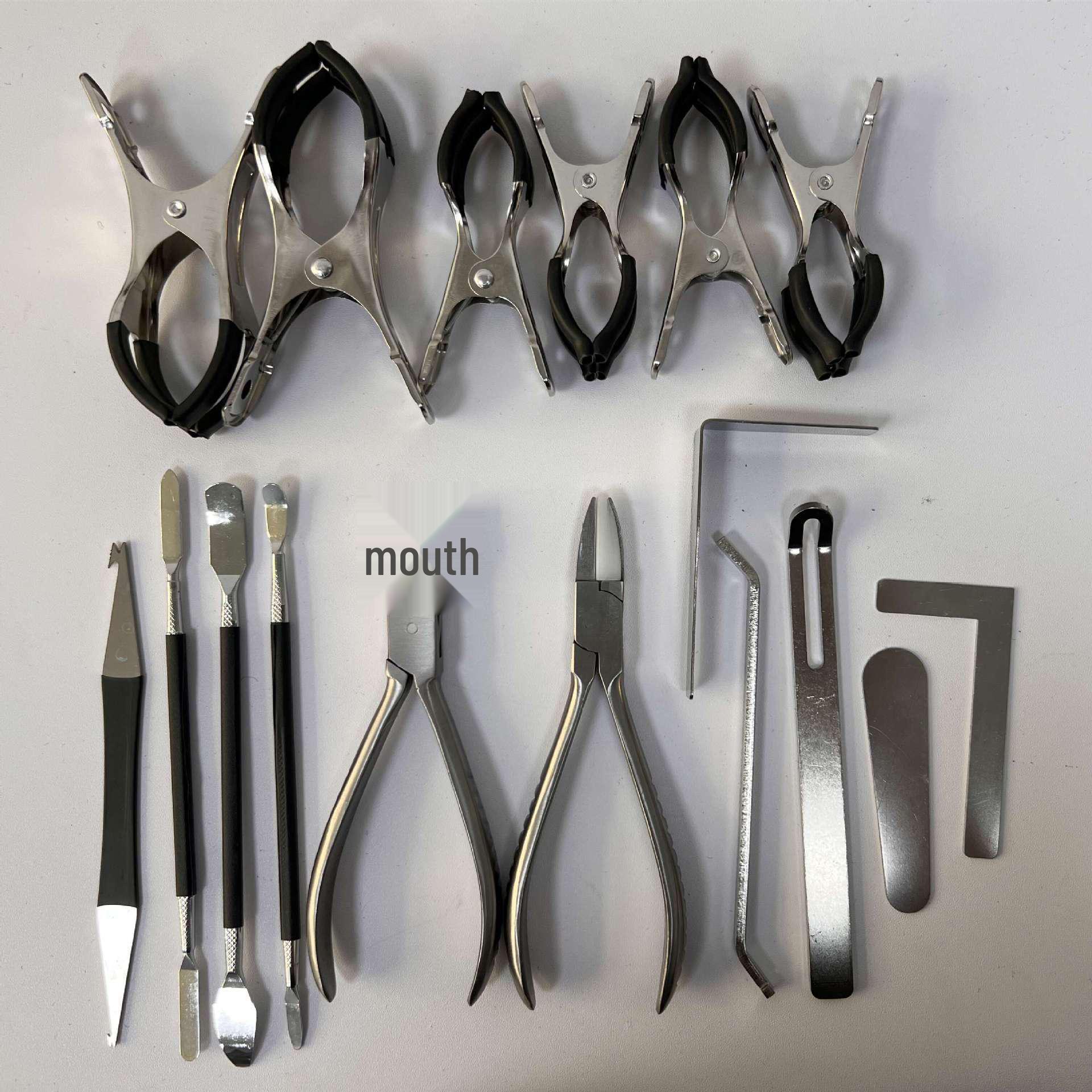 Silver Saxophone Key Cap Adjustment and Repair Tool Set with Large Tool Bag