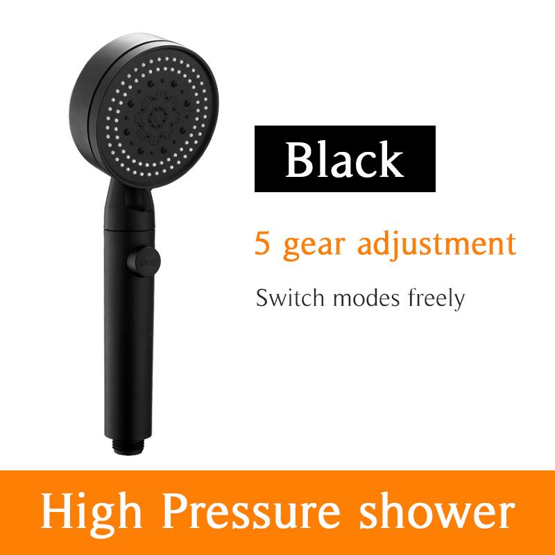 

5-ступенчатая насадка для душа высокого давления с кнопкой остановки, многофункциональная силиконовая насадка для душа, ручная насадка для душа shower head чёрный