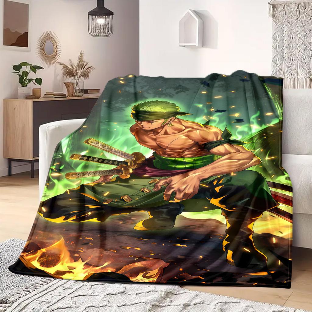 Roronoa Zoro Print Blanket Warm Comfortable Flannel Blanket Suitable for Bedrooms,Sofas, Beds,Chairs,Travel -QIAO126
