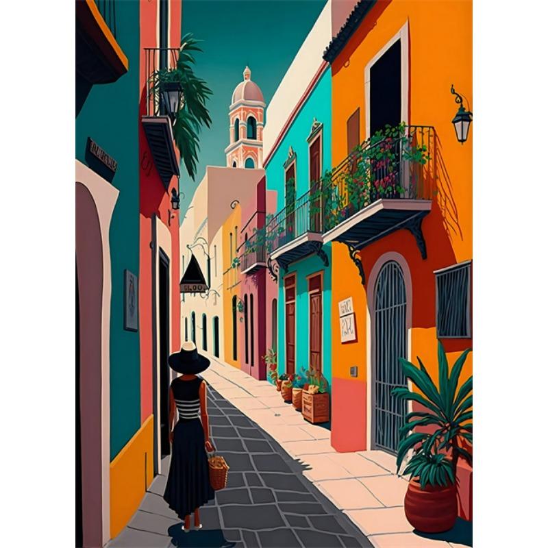 Modern Cactus Mexico Humanities Travel Landscape City Street Girls Posters Canvas Prints Art Abstract Mural Home Decor Wall Art