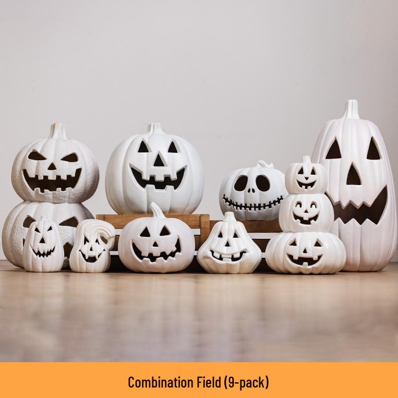Luminous White Pumpkin Lantern: Large Halloween Decoration for Shopping Malls & Theme Events