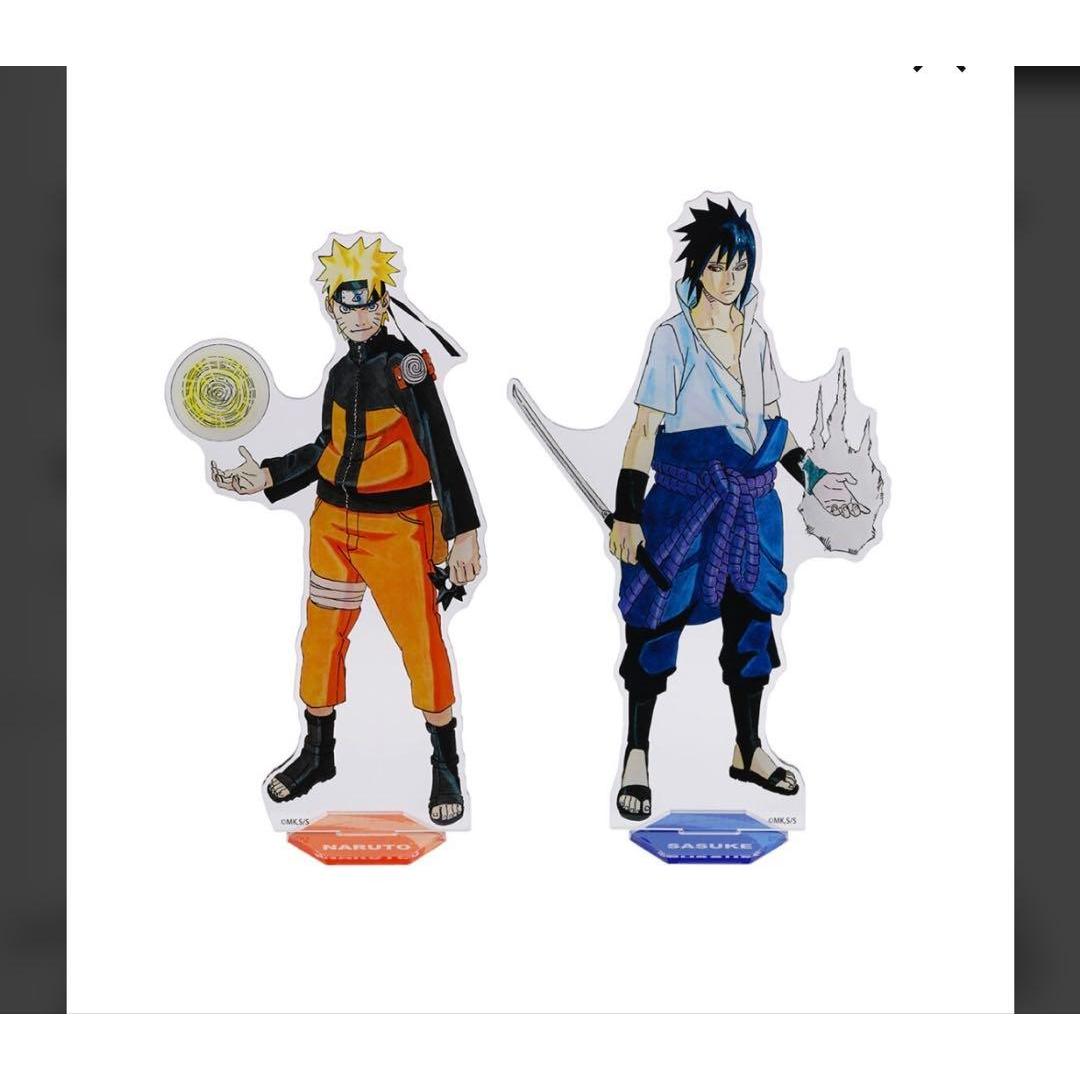 Used  NARUTO  Acrylic MEGA Figure W Naruto & Sasuke Part 2