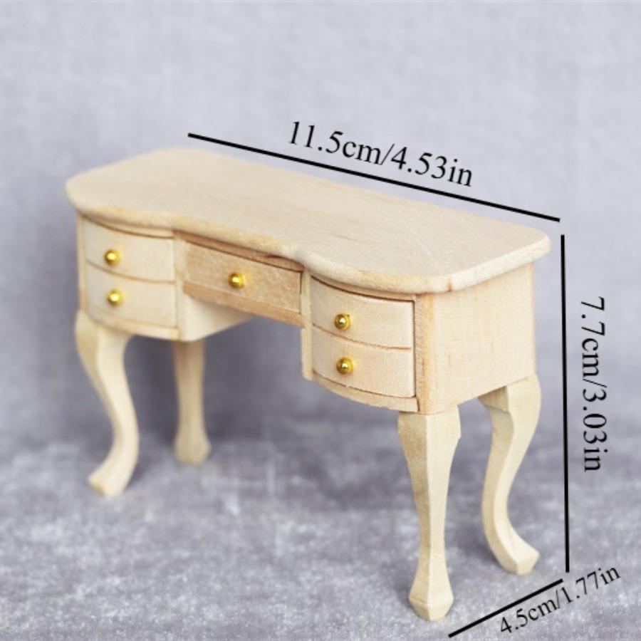 1/12 Scale Miniature Wooden Desk Model Ornament - DIY Miniature Photography Props- Seasonal Decor - Perfect Gift
