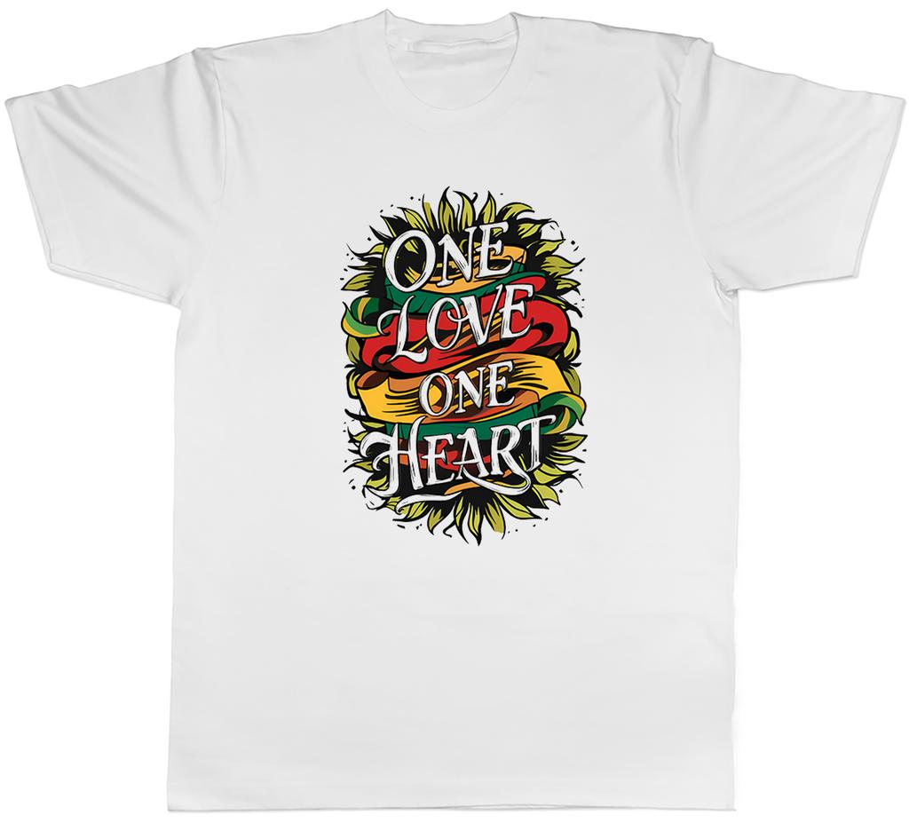 Reggae Lover Mens TShirt One Love One Heart Music Tee Gift