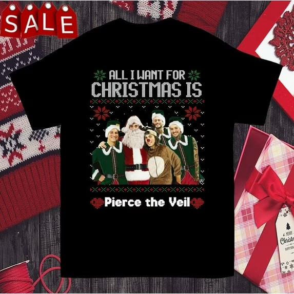 

All I Want For Christmas Is Pierce The Veil Band Tshirt S to 5XL NZL472 Unisex T-Shirt M