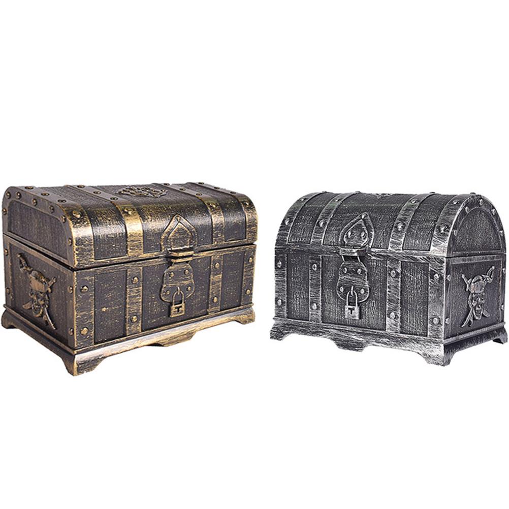 Plastik Piraten Schatztruhe Schmuckaufbewahrungsbox Organizer Make-up Geschenkbox Süßigkeitenbox