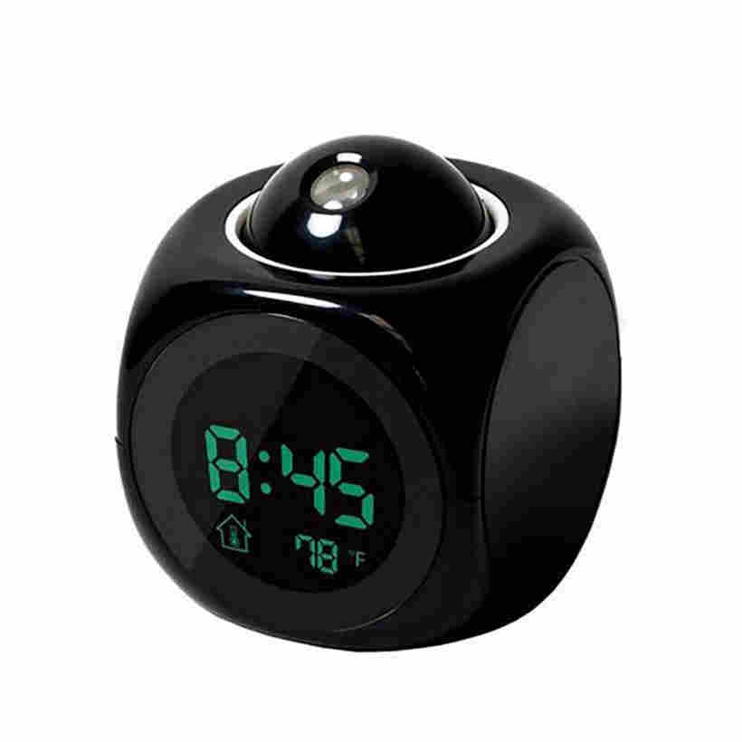 Multifunctional LED Projection Alarm Clock Temperature Display Voice Talking Table Clock