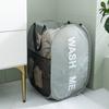 Folding Printed Dirty Laundry Sorting Basket Washing Bathroom Cloth Mesh Storage Bag Frame Bucket Toy Organizers Storage Pouch