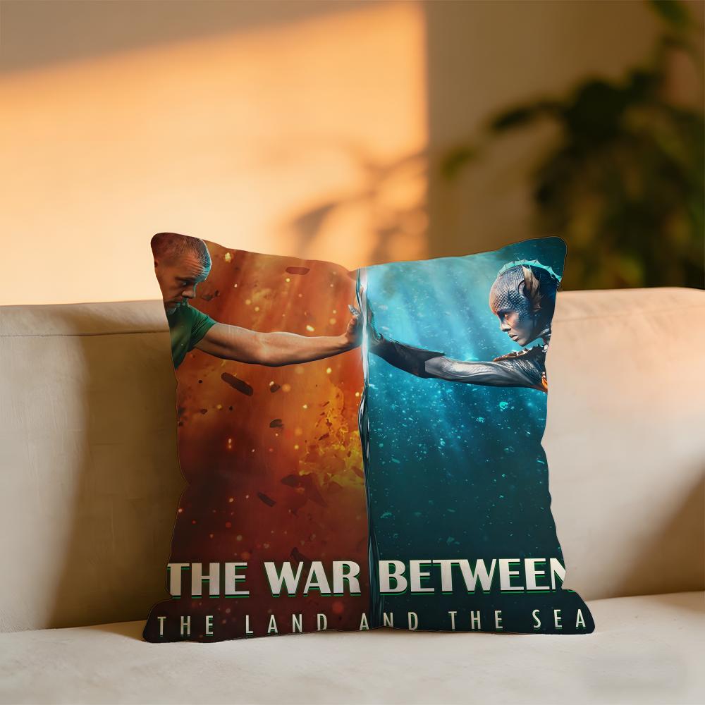 The War Between The Land And The Sea Cushion Cover Cozy Velvet Throw PillowSoft Warm Cushion For Sofa  Bed