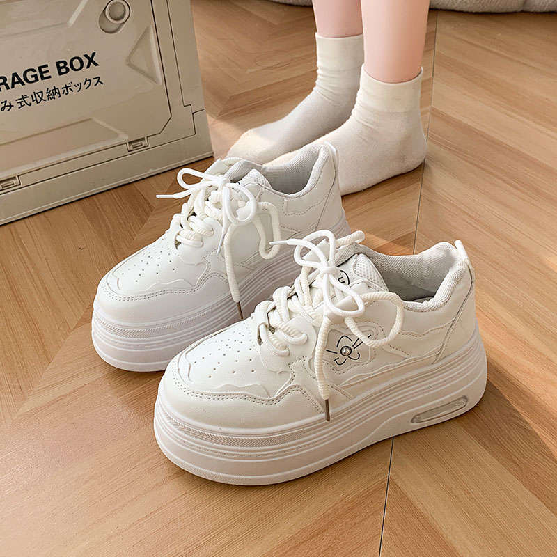

Little white shoes women s 2025 spring new casual inner height increase high-end ins super pink platform muffin board shoes 35 белый