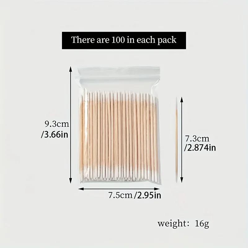 Wooden Nail Sticks & Swabs - White Alcohol-Free Nail Polish Remover Tools for Precision Detailing,Salon & Manicure Accessories